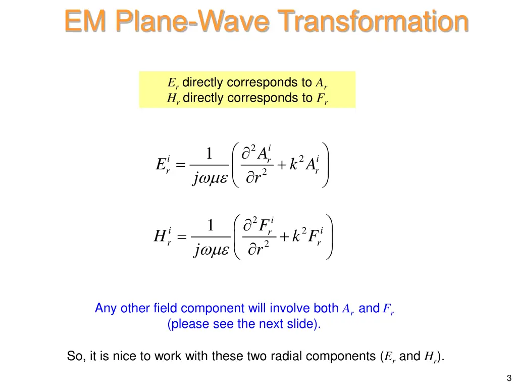 em plane wave transformation 1