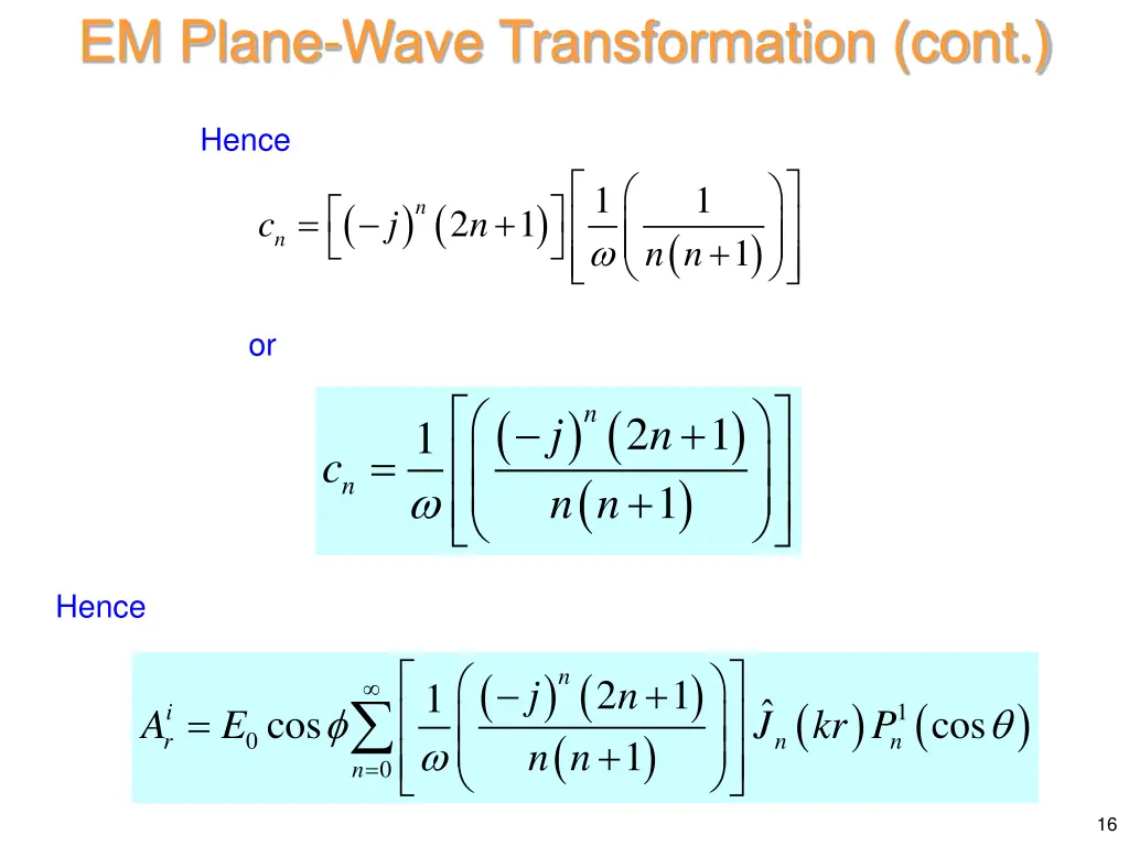 em plane wave transformation cont 12