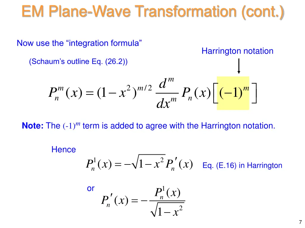 em plane wave transformation cont 3