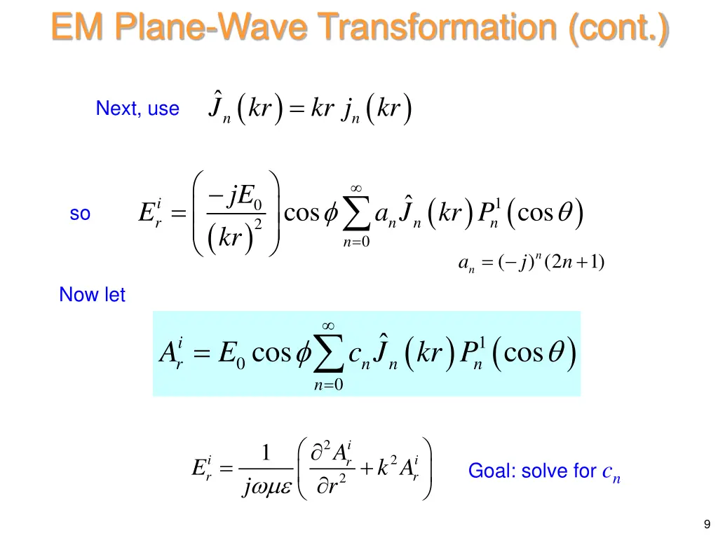 em plane wave transformation cont 5