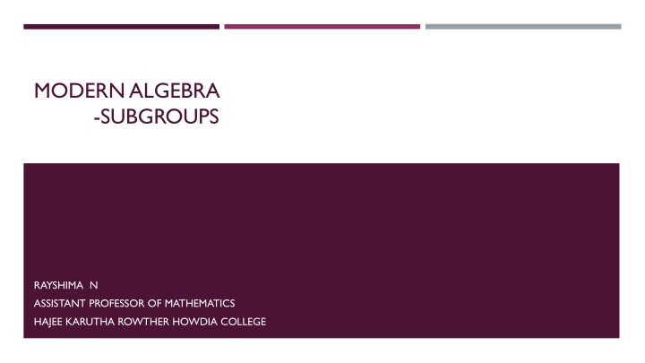 modern algebra subgroups