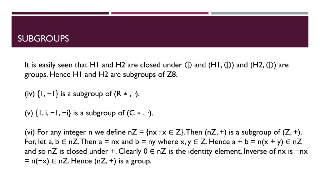 subgroups 1