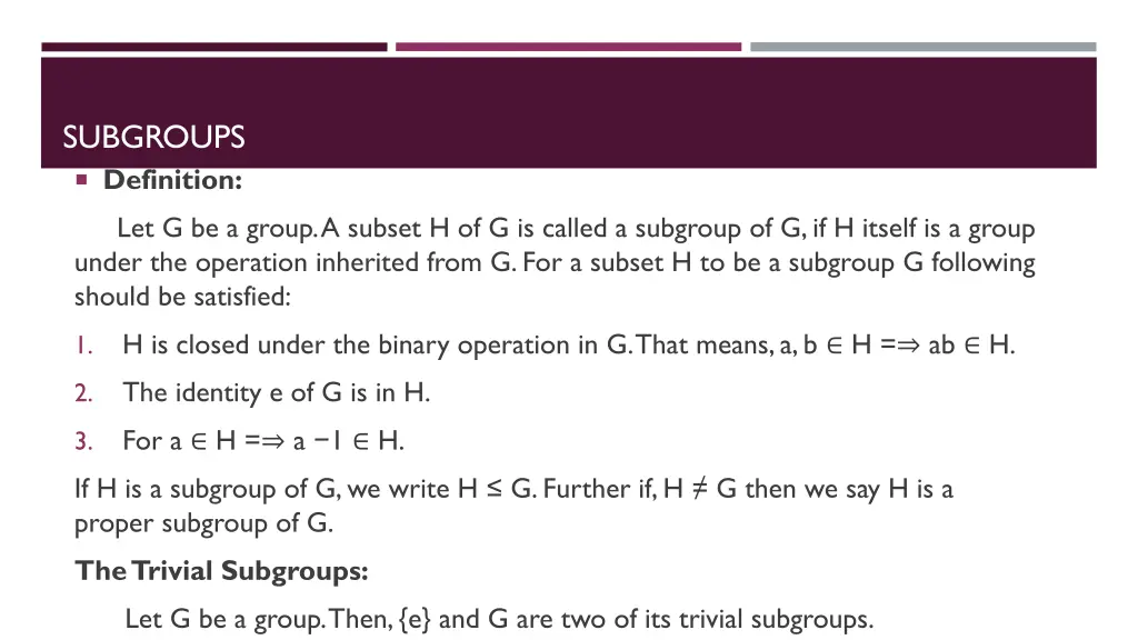 subgroups definition