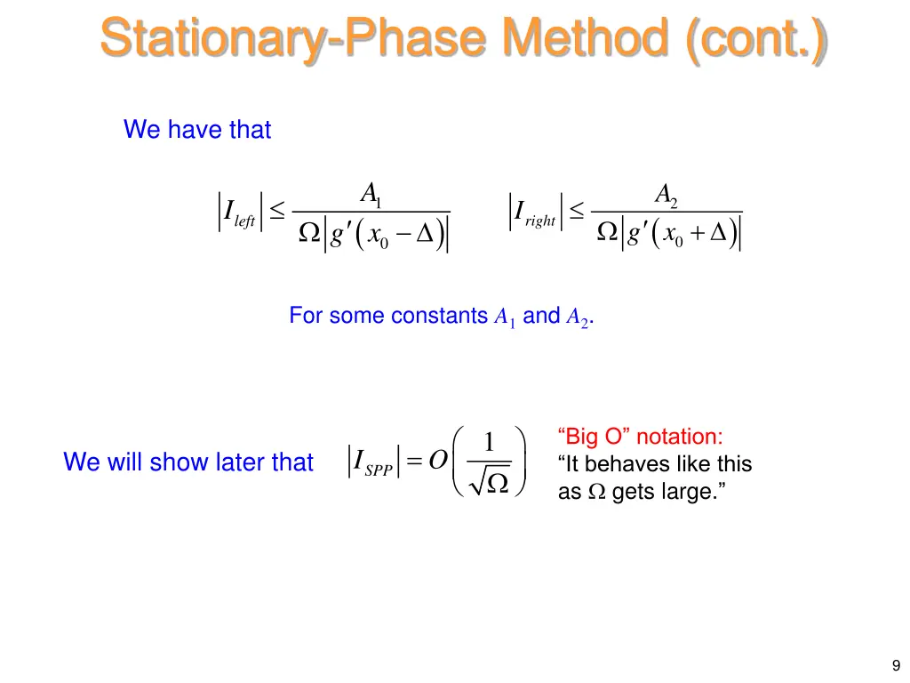 stationary phase method cont 1