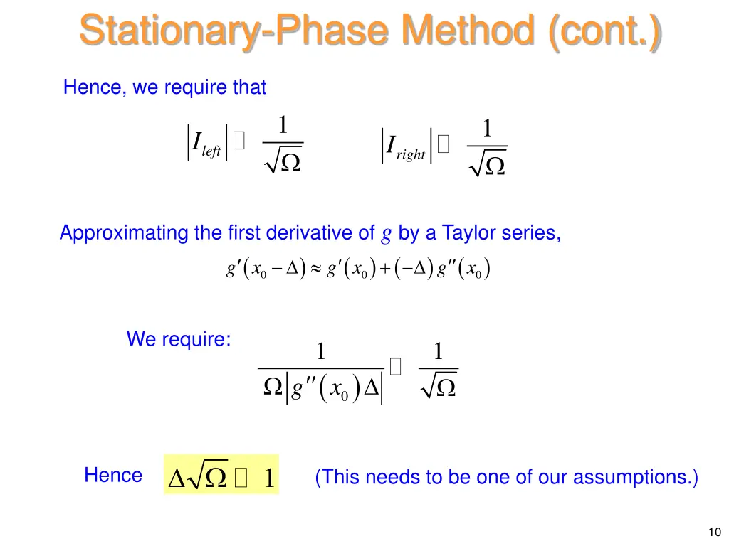 stationary phase method cont 2