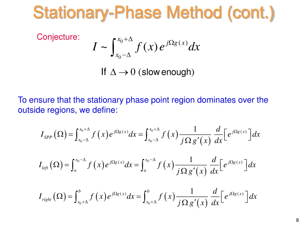 stationary phase method cont