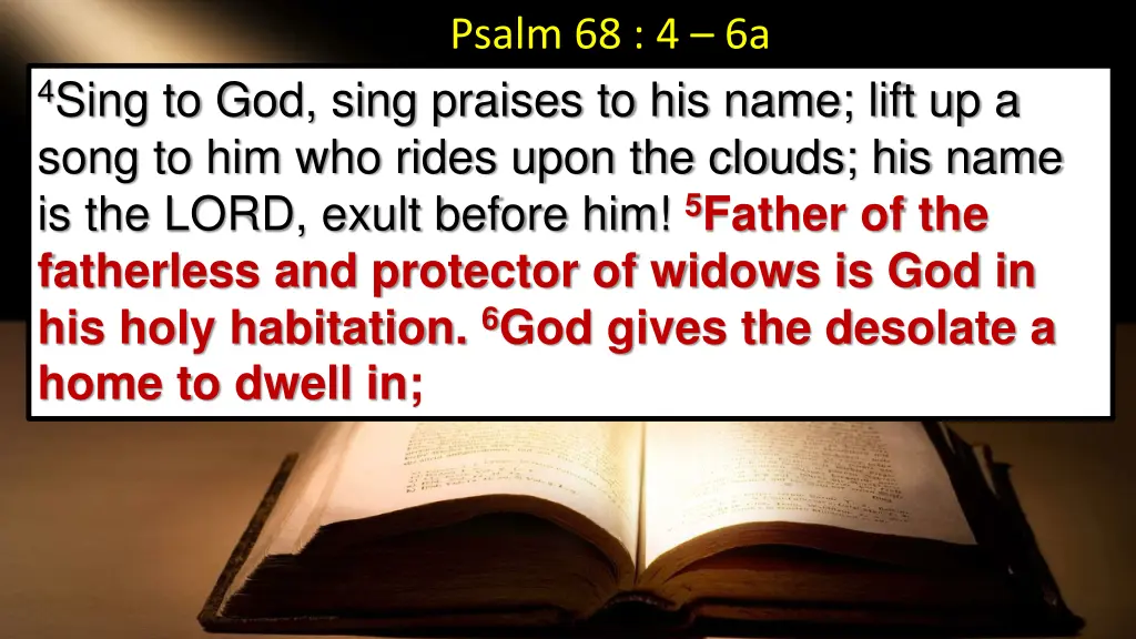 psalm 68 4 6a