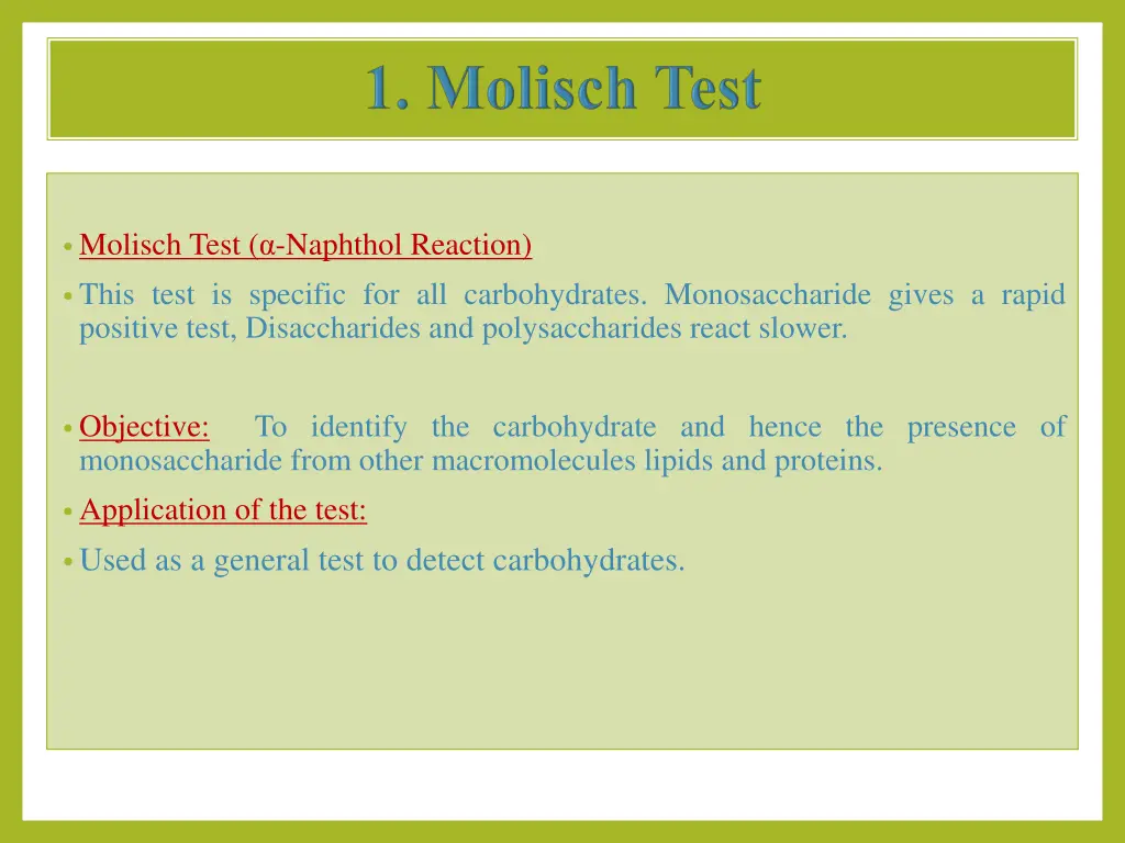 molisch test naphthol reaction