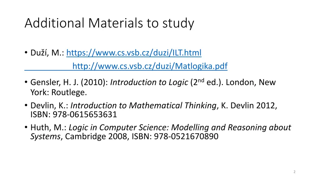 additional materials to study