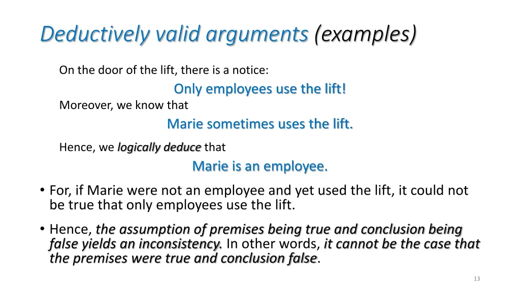 deductively valid arguments examples