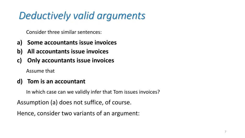 deductively valid arguments