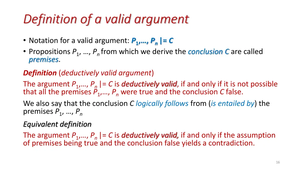 definition of a valid argument