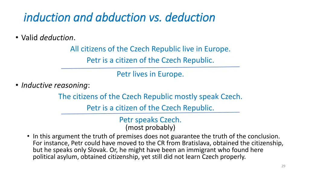 induction and abduction induction and abduction vs