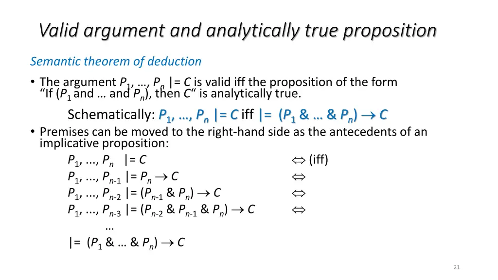 valid argument and analytically true proposition