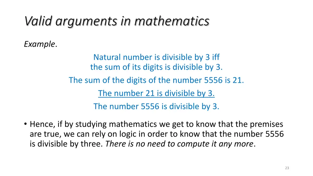 valid arguments in mathematics 1