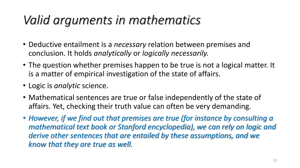 valid arguments in mathematics