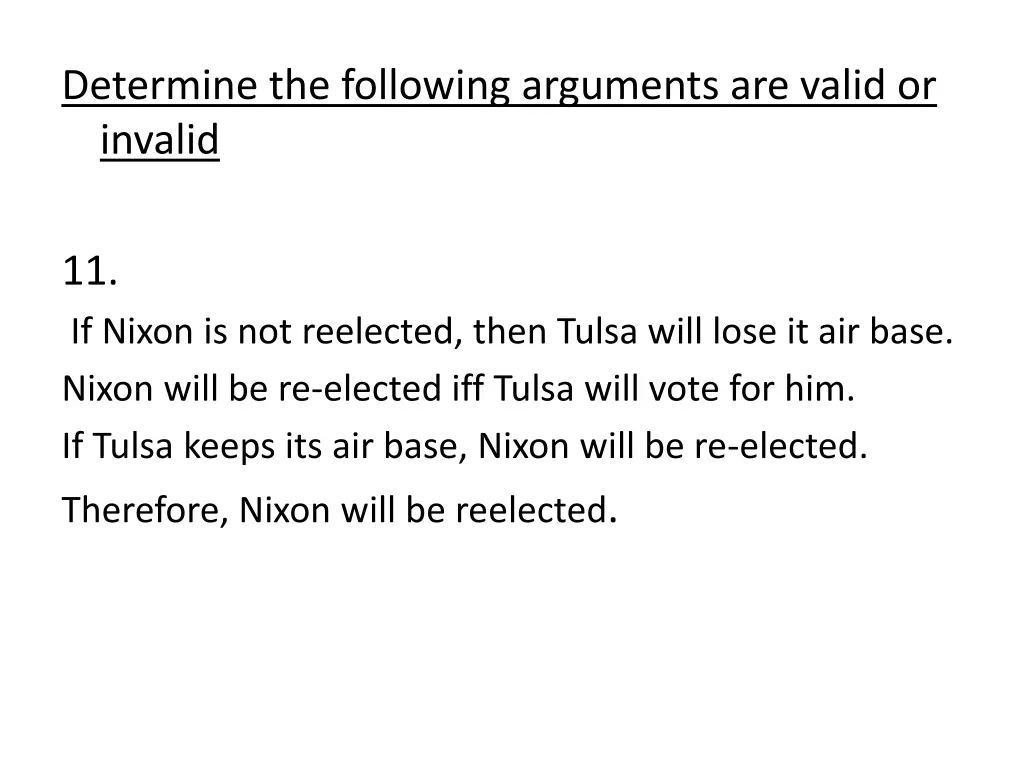 determine the following arguments are valid 3