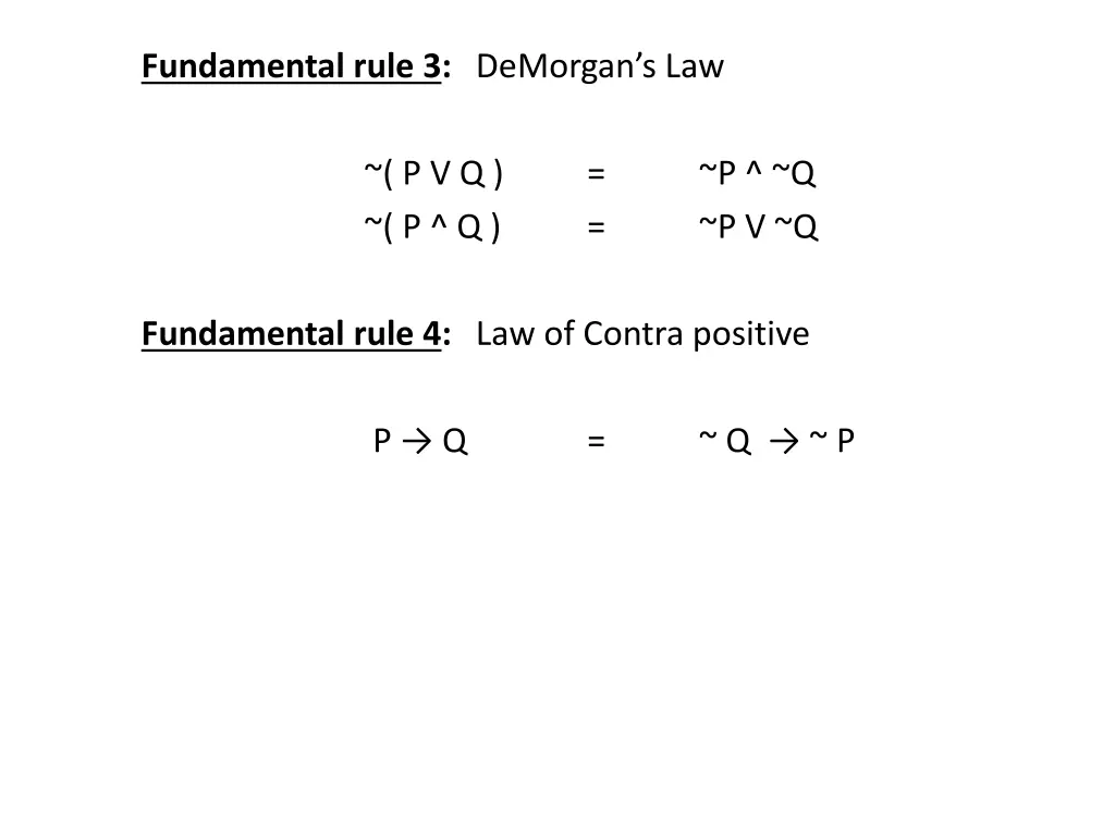 fundamental rule 3 demorgan s law