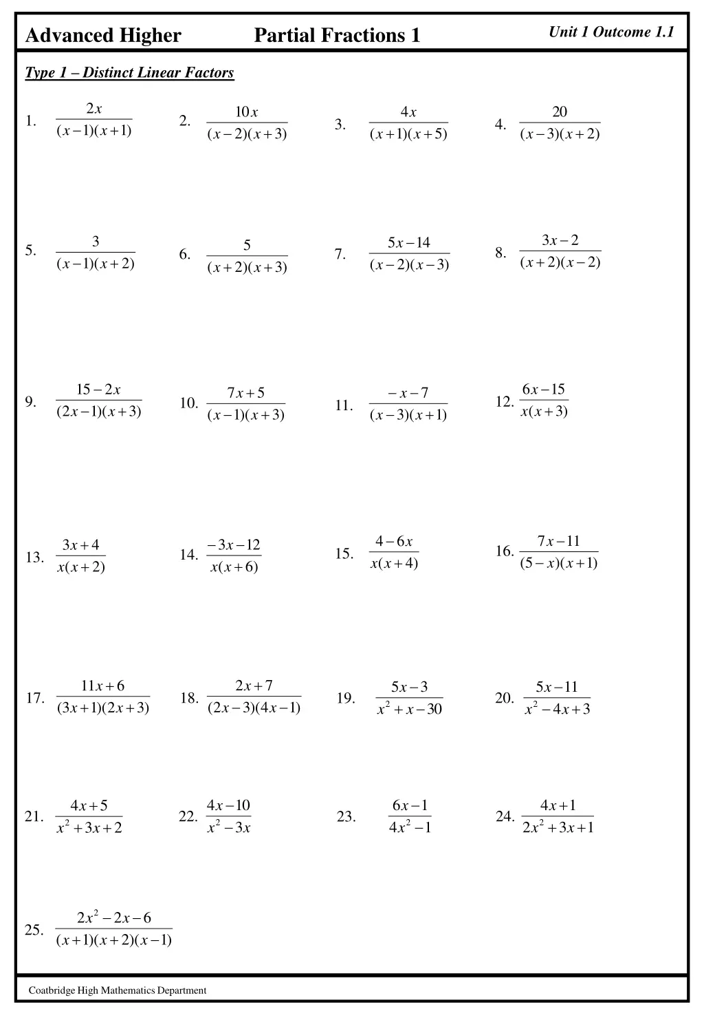 unit 1 outcome 1 1