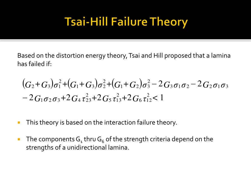 based on the distortion energy theory tsai