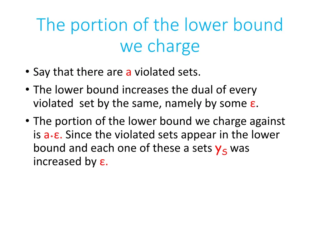 the portion of the lower bound we charge