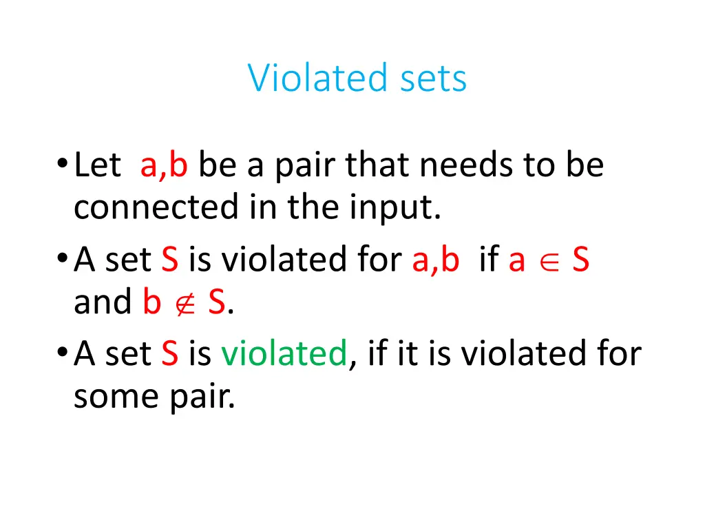 violated sets