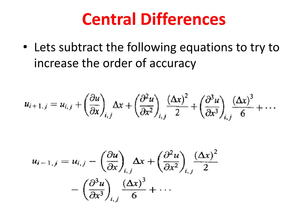 central differences 1