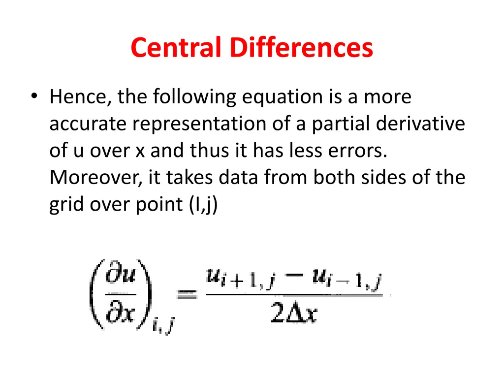 central differences 2