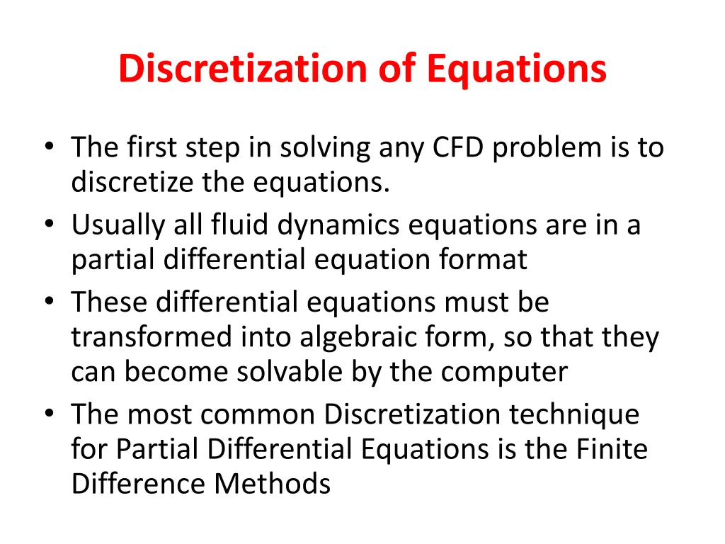 discretization of equations