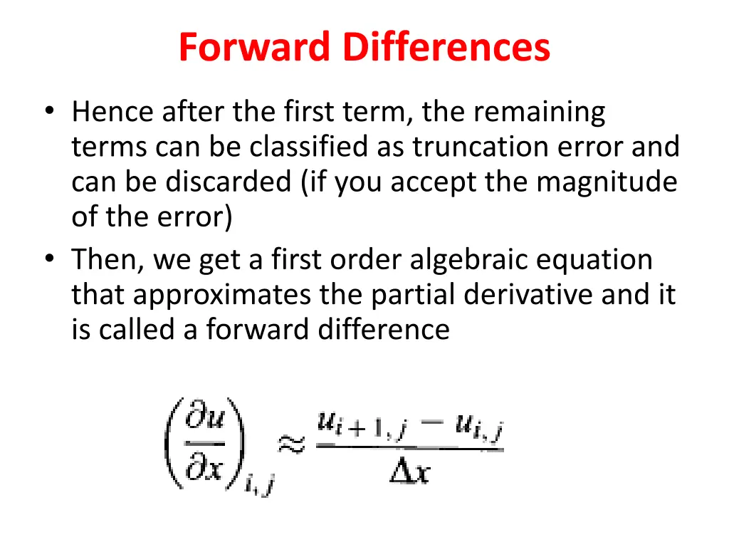 forward differences