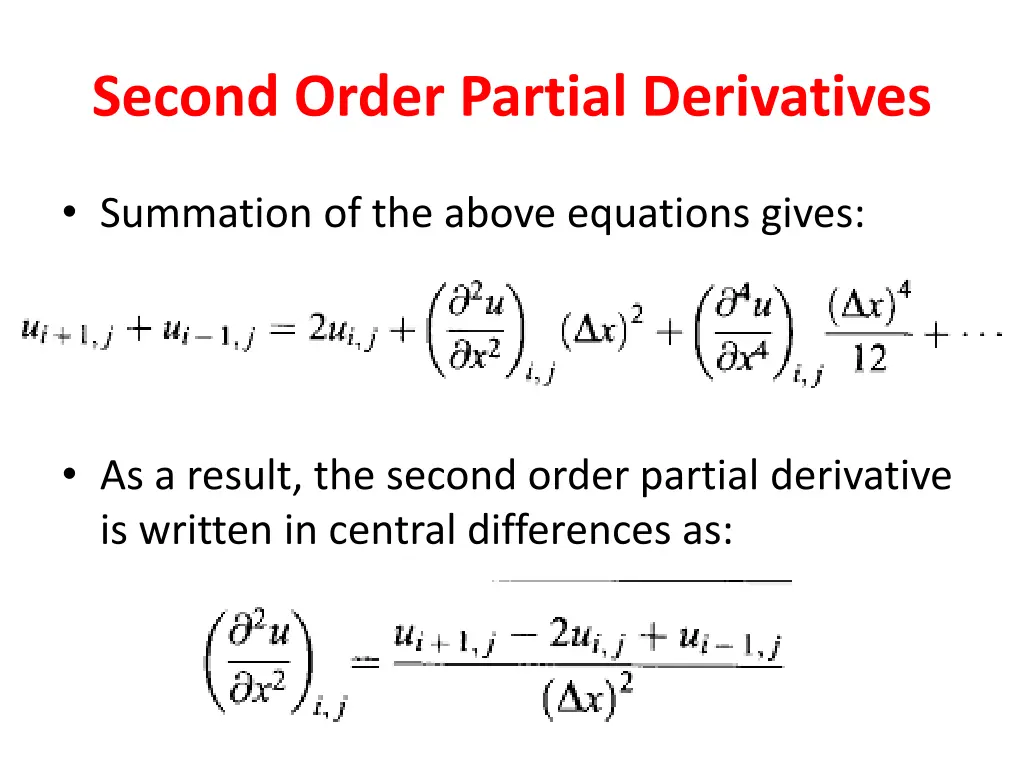 second order partial derivatives 1