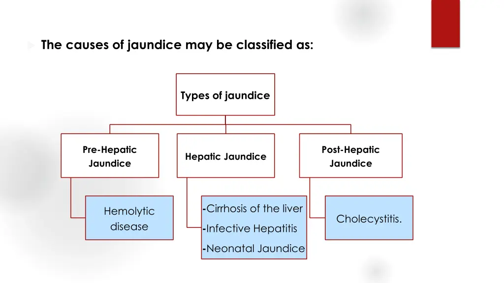 the causes of jaundice may be classified as