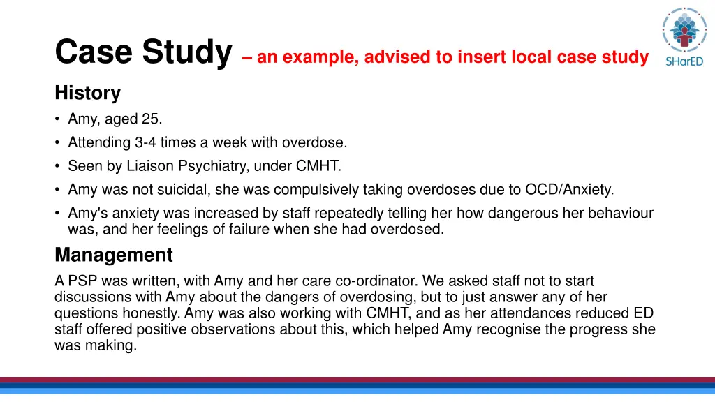 case study an example advised to insert local