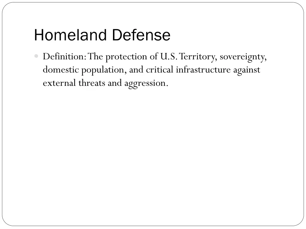 homeland defense