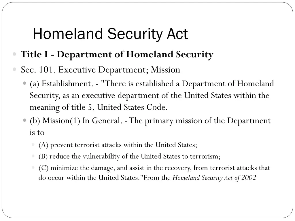 homeland security act