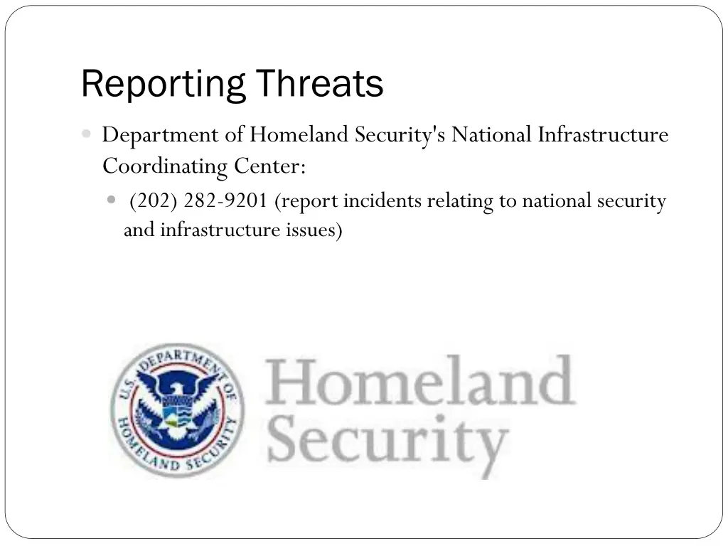 reporting threats