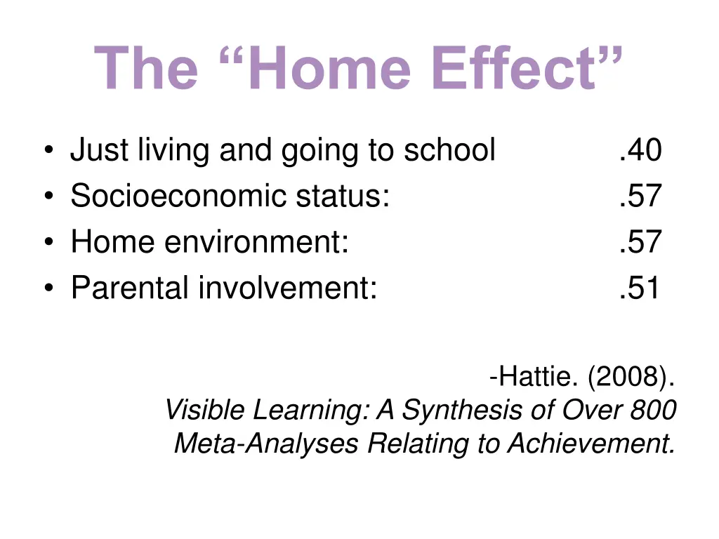 the home effect