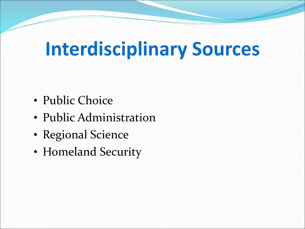 interdisciplinary sources