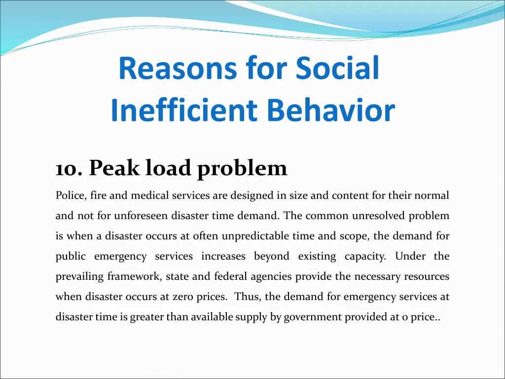 reasons for social inefficient behavior 9