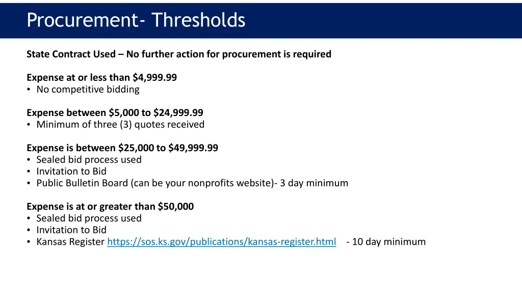 procurement thresholds