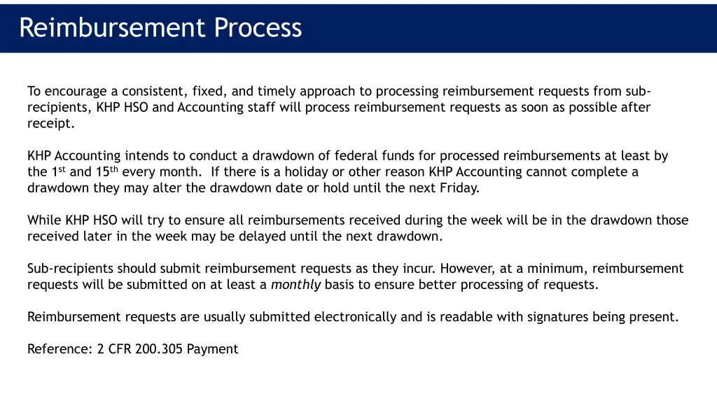 reimbursement process