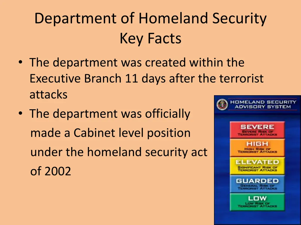 department of homeland security key facts