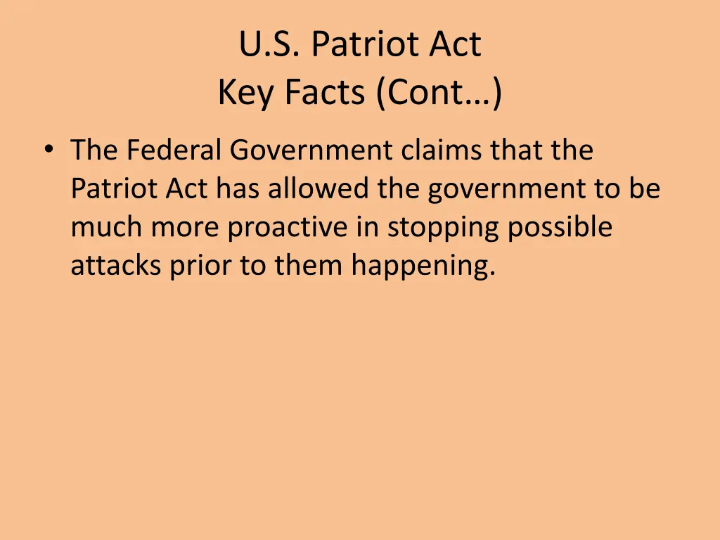 u s patriot act key facts cont