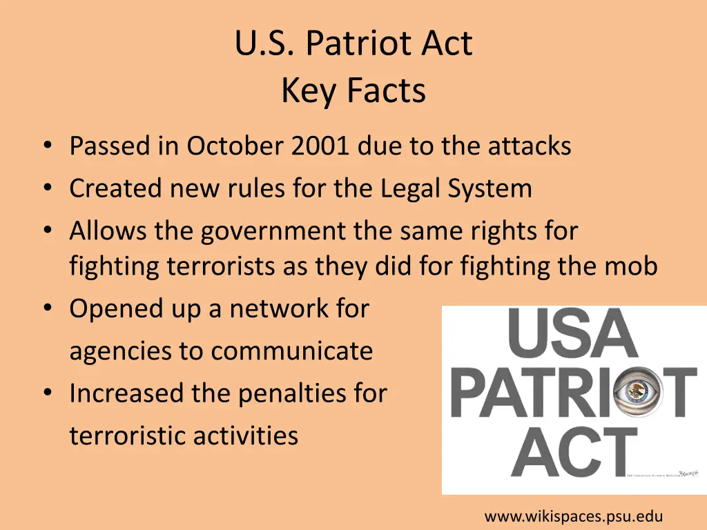 u s patriot act key facts