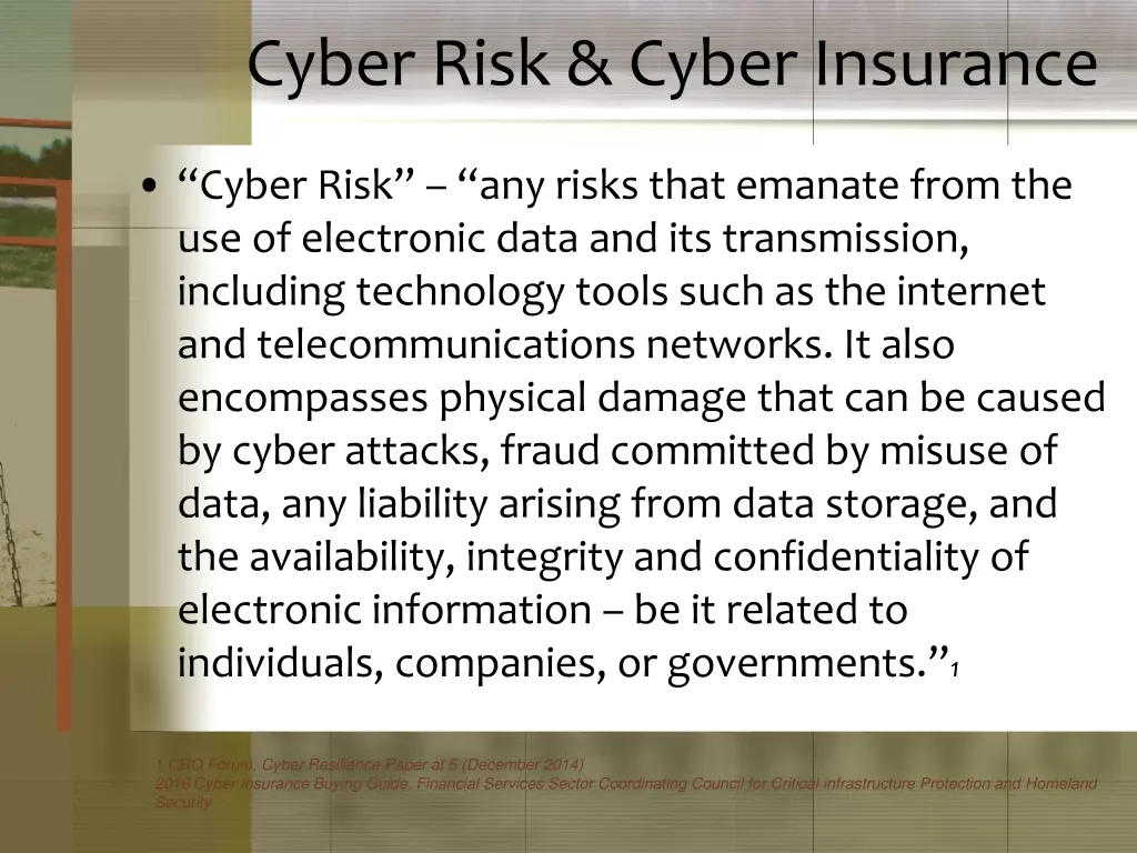 cyber risk cyber insurance