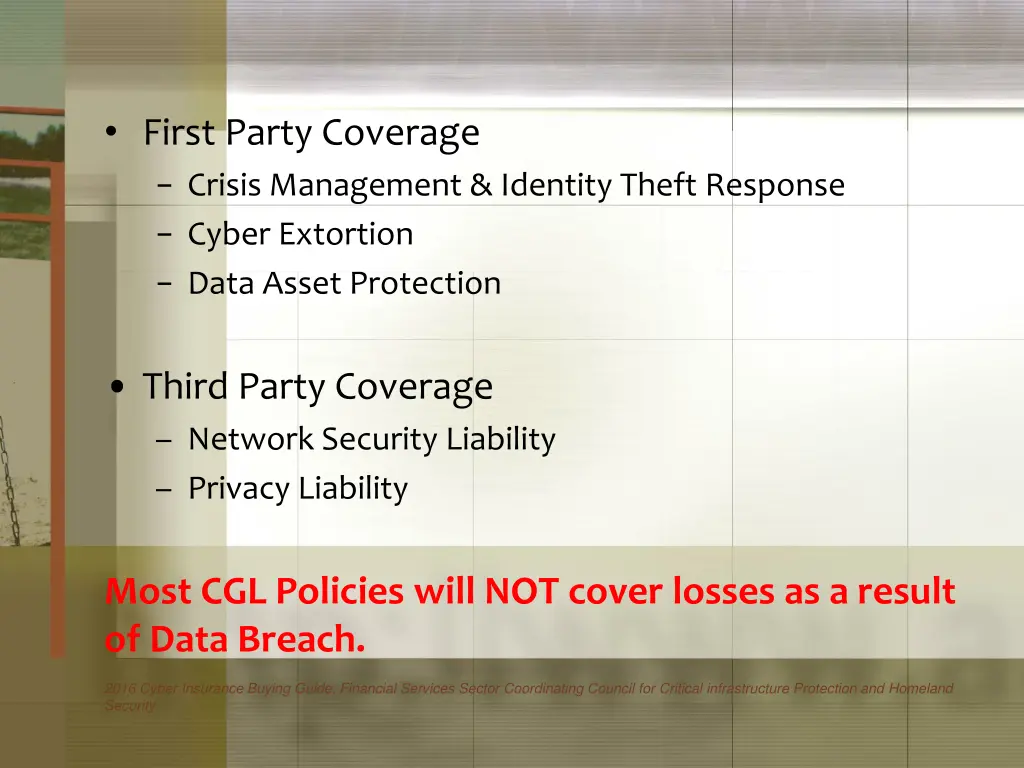 first party coverage crisis management identity