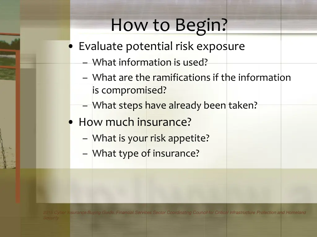 how to begin evaluate potential risk exposure