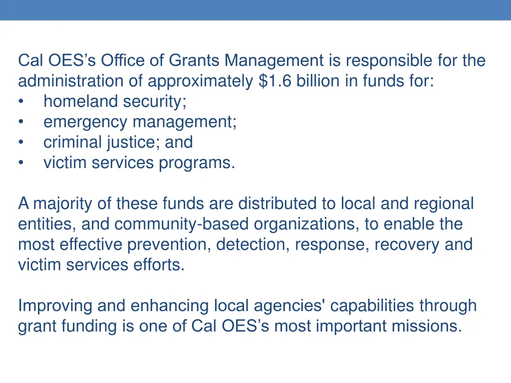 cal oes s office of grants management