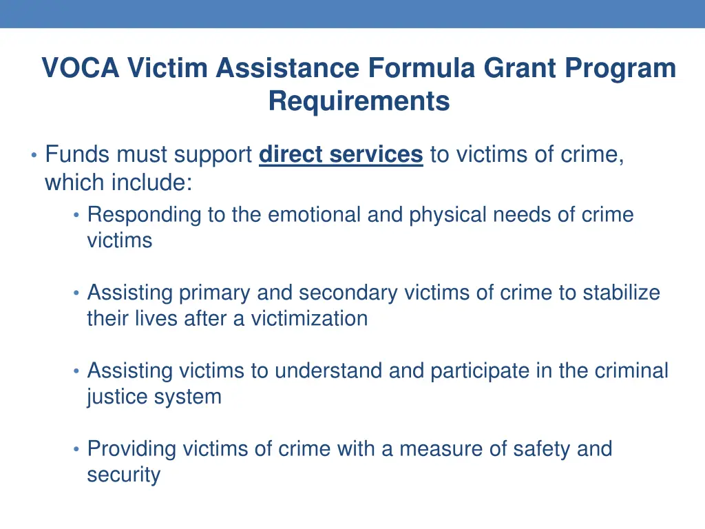 voca victim assistance formula grant program 1