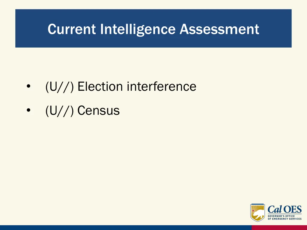 current intelligence assessment